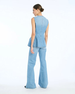 Rozszerzany top jeansowy - Image #3