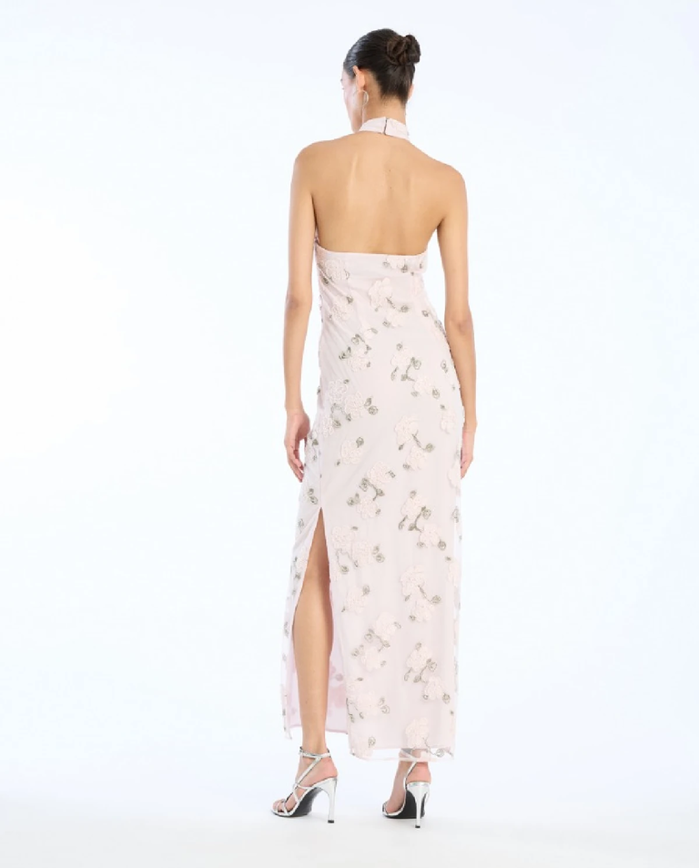 Jasnoróżowa sukienka maxi z cekinami - Image #2