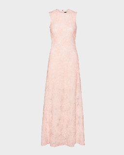 Jasnoróżowa sukienka maxi z siateczki - Image #1