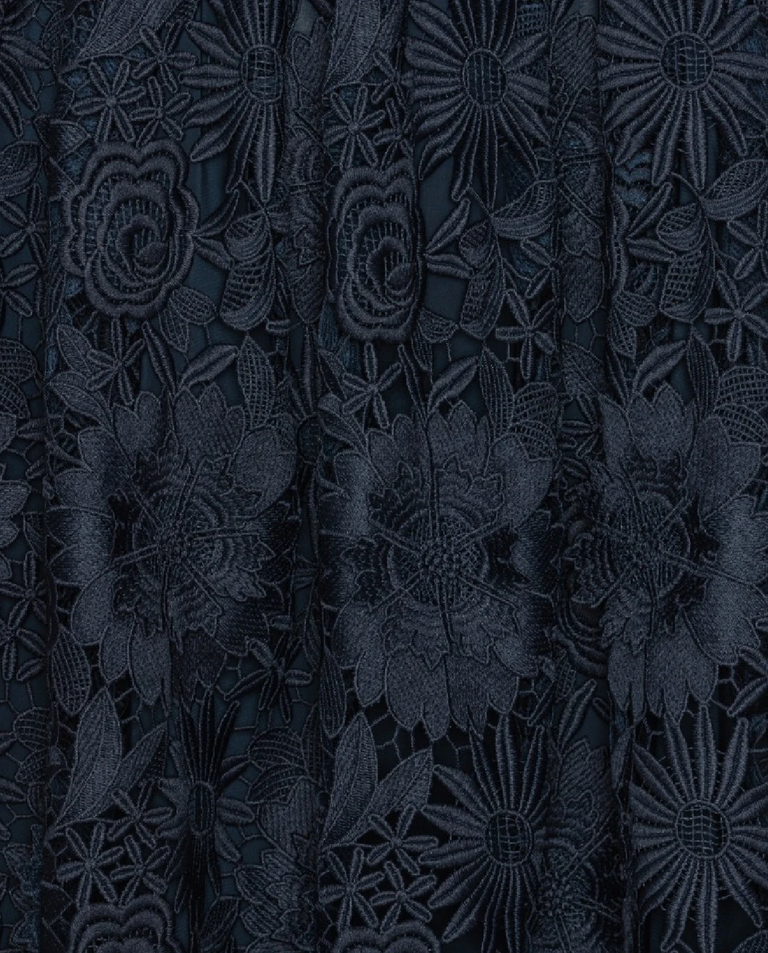 Granatowa sukienka midi z koronką - Image #4