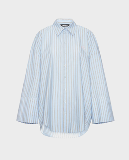 Niebieska koszula oversize w paski - Image #1