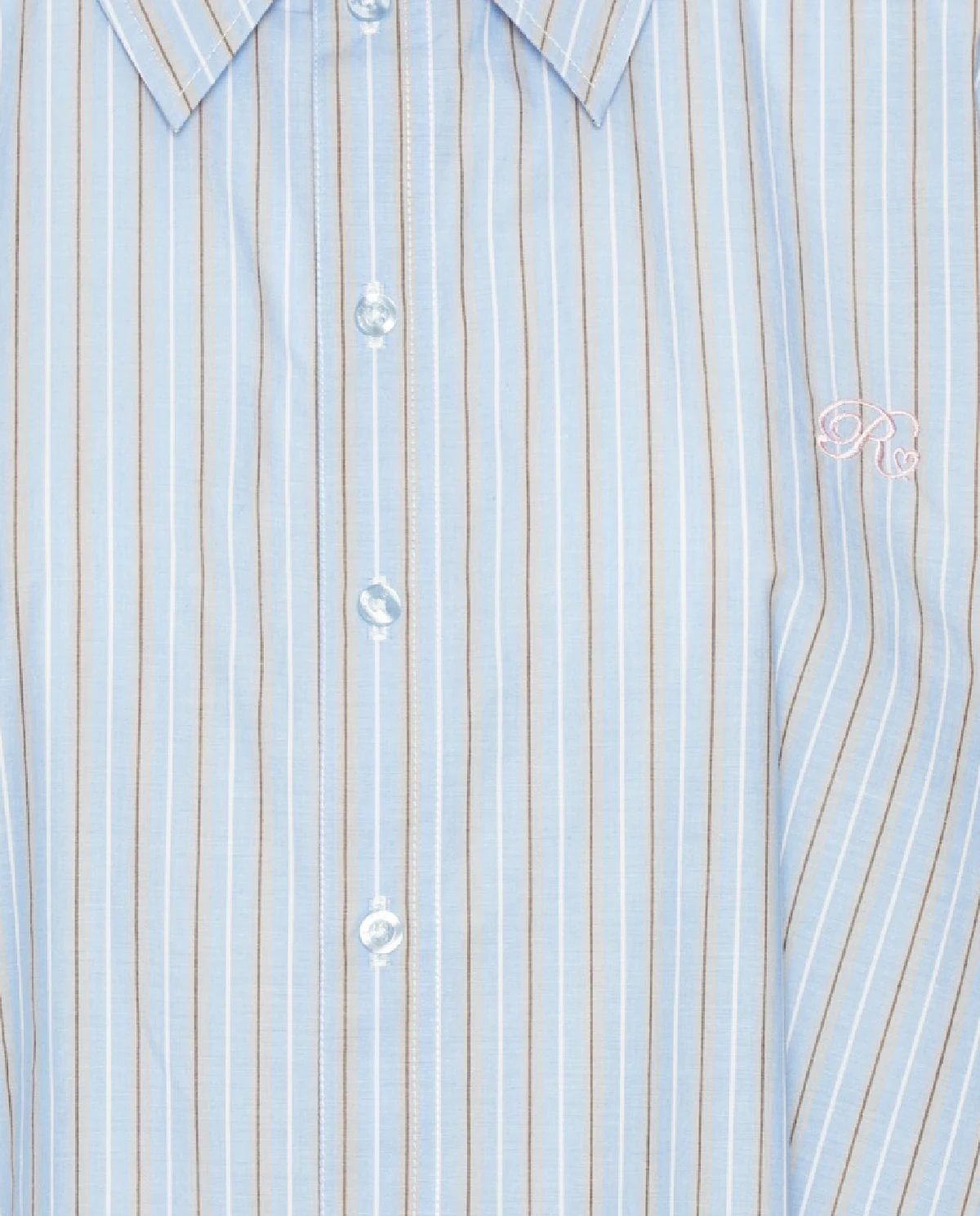 Niebieska koszula oversize w paski - Image #4