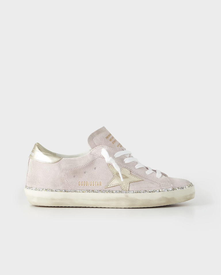 Różowe skórzane sneakersy Super Star