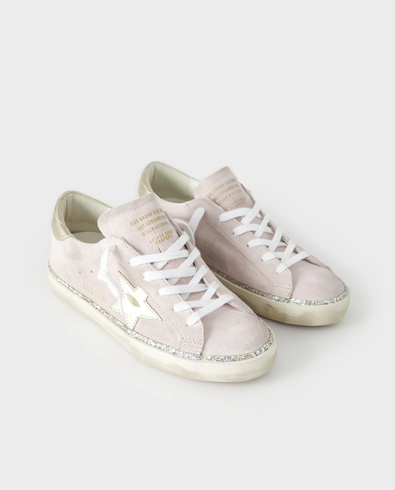 Różowe skórzane sneakersy Super Star