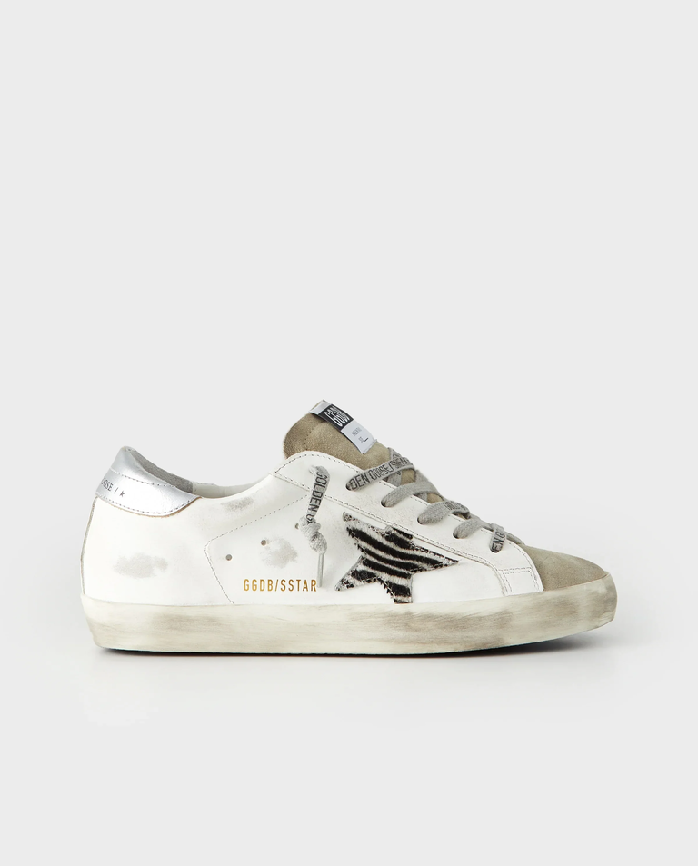 Skórzane sneakersy Super Star z gwiazdą w zebrę