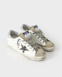 Skórzane sneakersy Super Star z gwiazdą w zebrę - Image #1