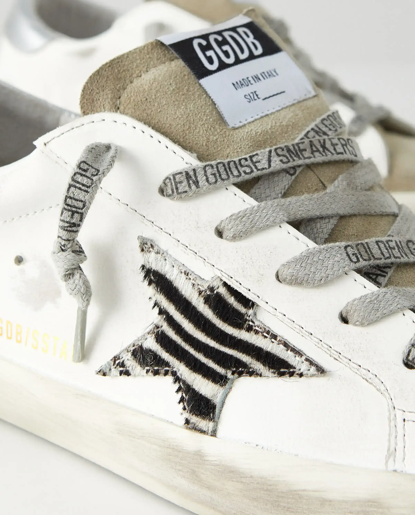 Skórzane sneakersy Super Star z gwiazdą w zebrę - Image #3