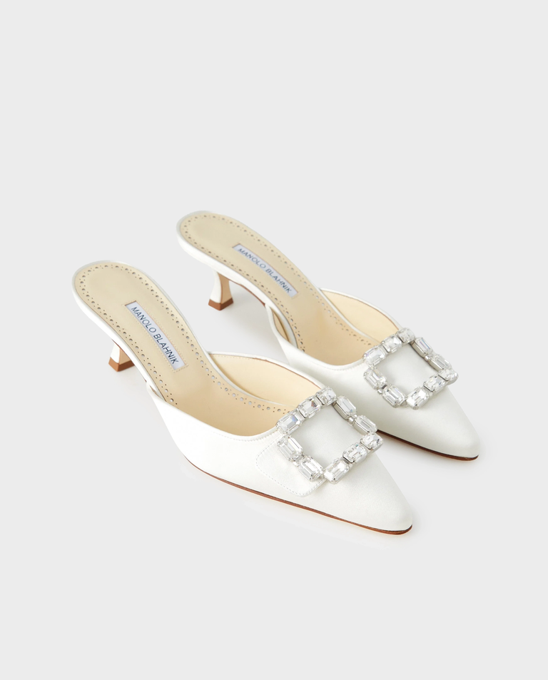 Kremowe mule na szpilce Mayjou 50 ‌