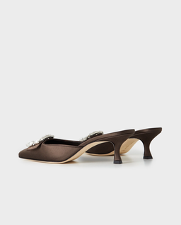 Brązowe mule na szpilce Mayjou 50 ‌ - Image #2