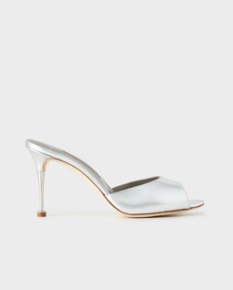 Srebrne klapki na szpilce Astucla 90 - Image #0