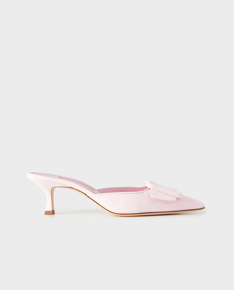 Jasnoróżowe mule na szpilce Maysale 50