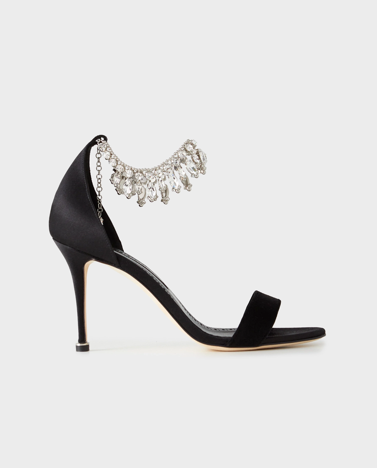 Czarne sandały na szpilce Tulisan 90