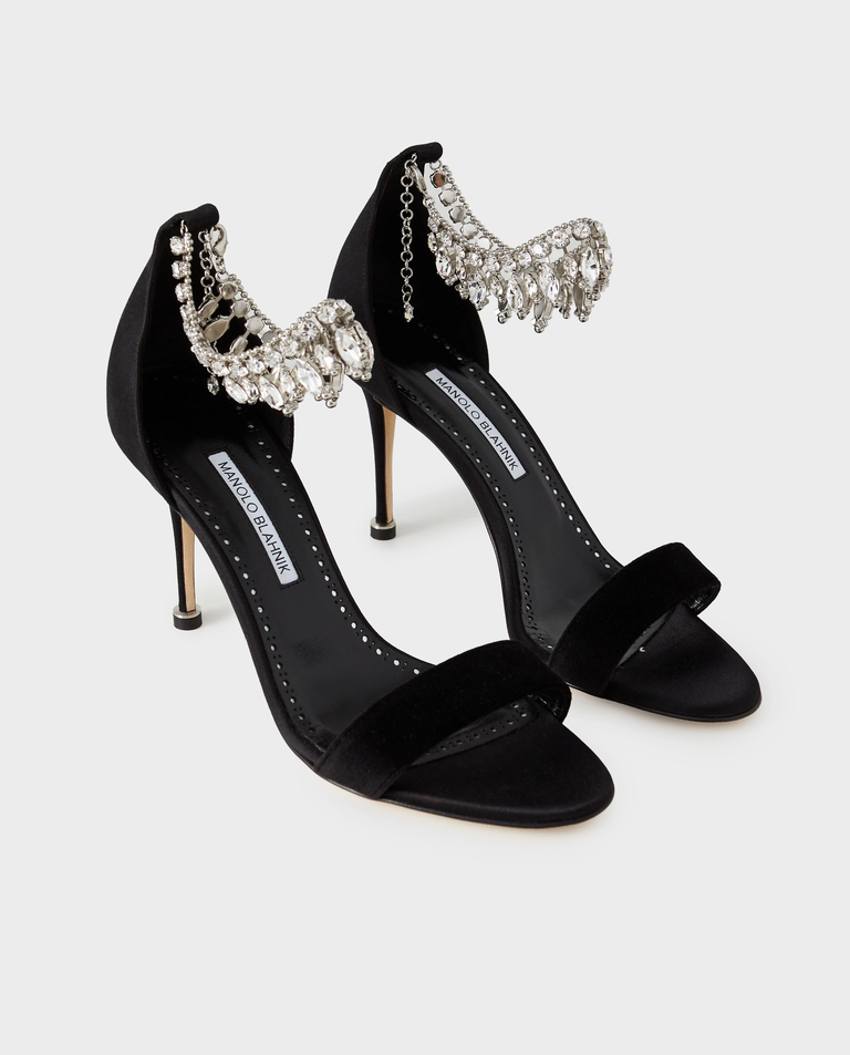 Czarne sandały na szpilce Tulisan 90