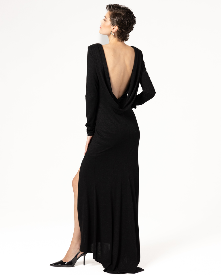 Czarna maxi sukienka z trenem - Image #3