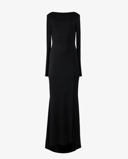 Czarna maxi sukienka z trenem - Image #4