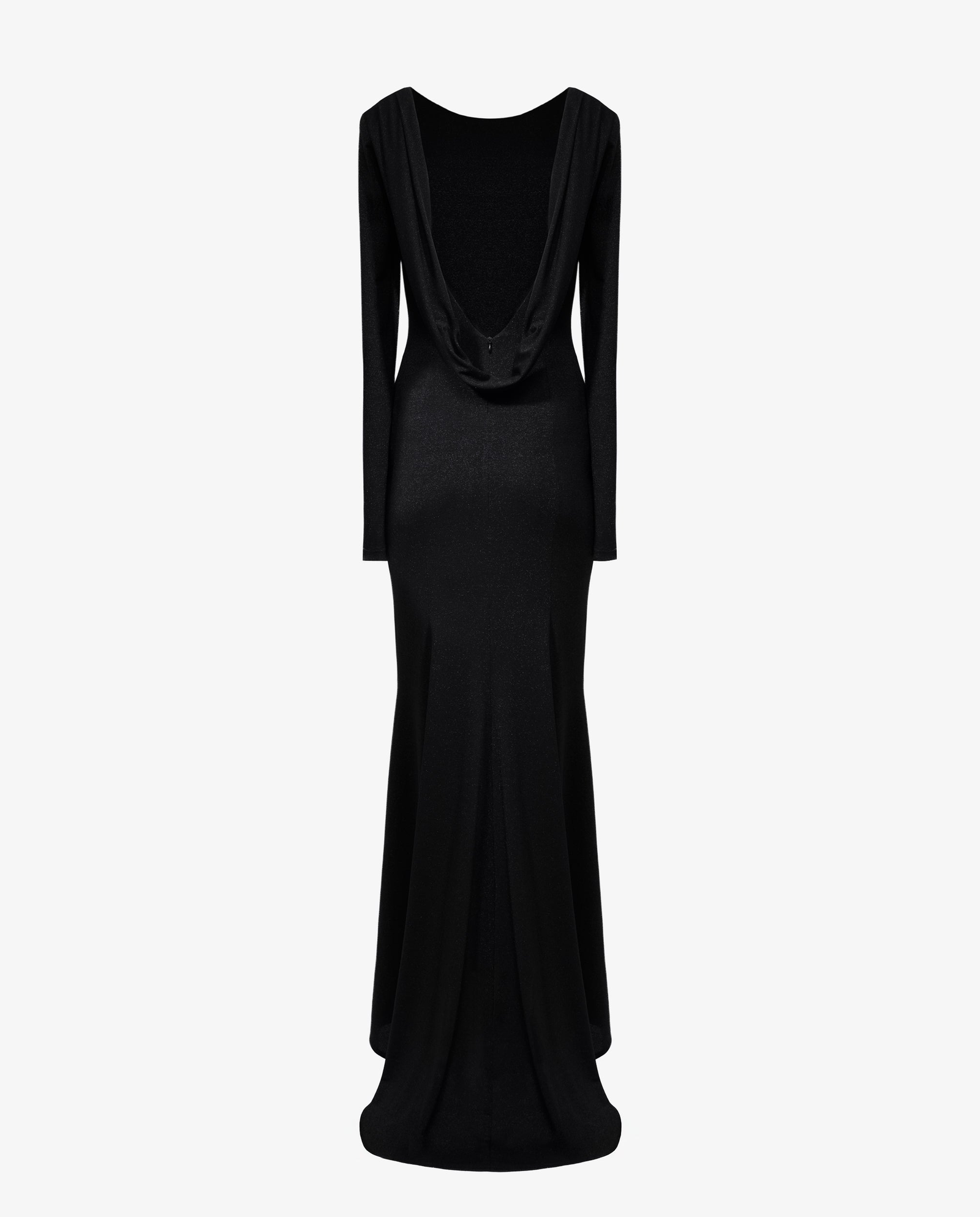 Czarna maxi sukienka z trenem - Image #5