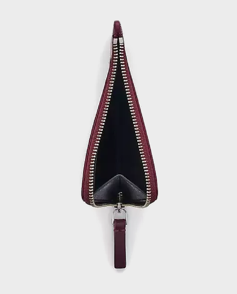 Burgundowy portfel na suwak - Image #3