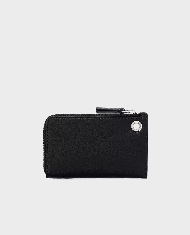 Czarny portfel na suwak