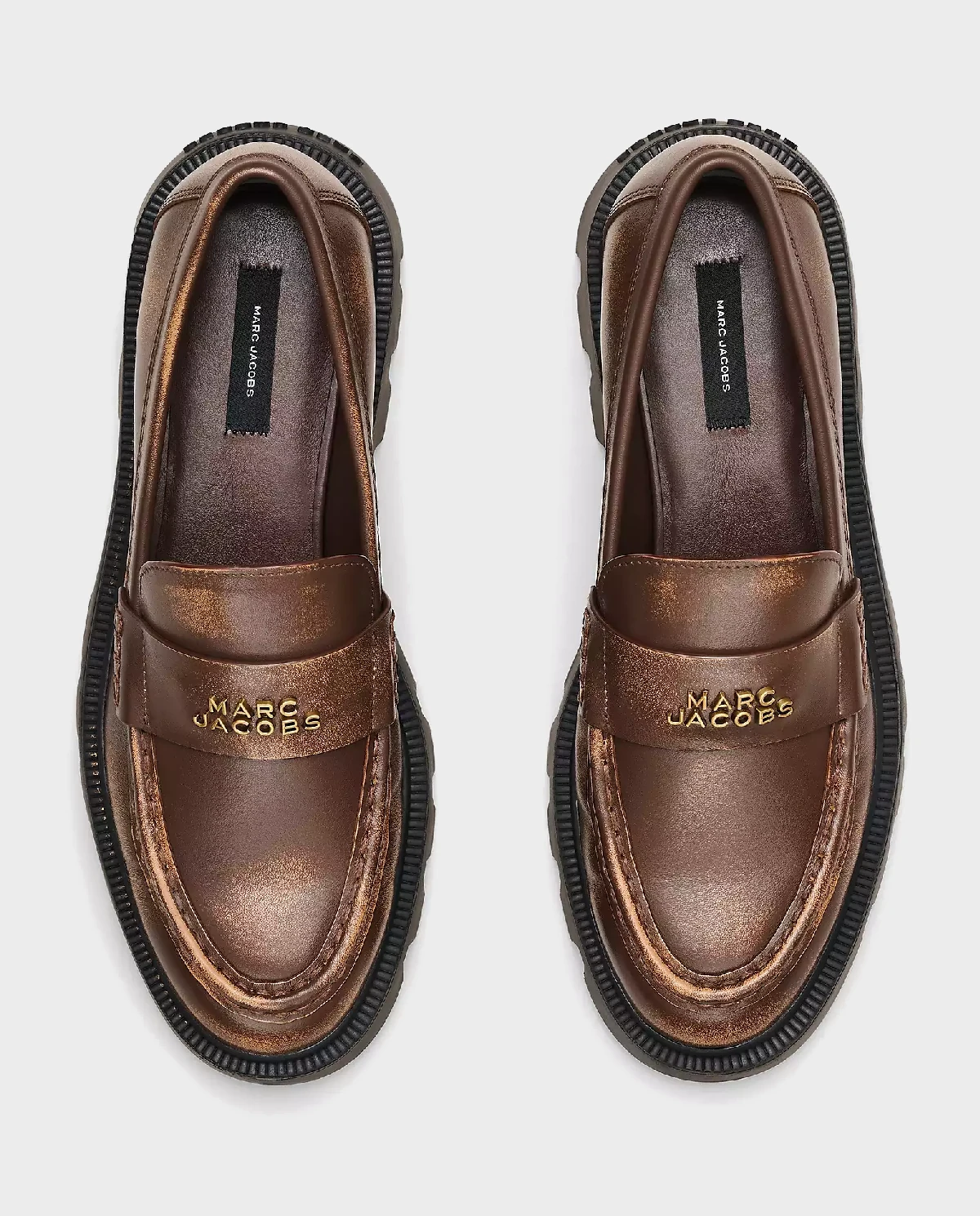 Brązowe skórzane mokasyny Frankie - Image #4