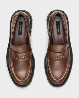 Brązowe skórzane mokasyny Frankie - Image #4