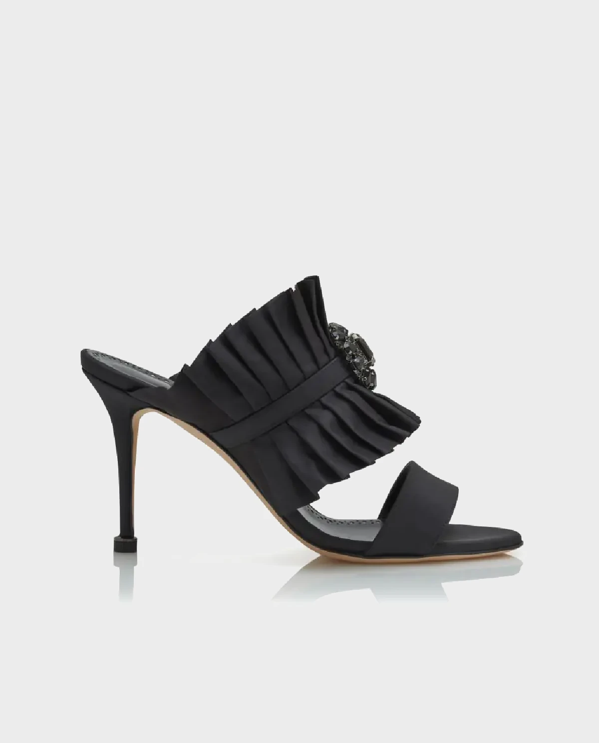 Czarne klapki na szpilce Danteuil 90 - Image #0
