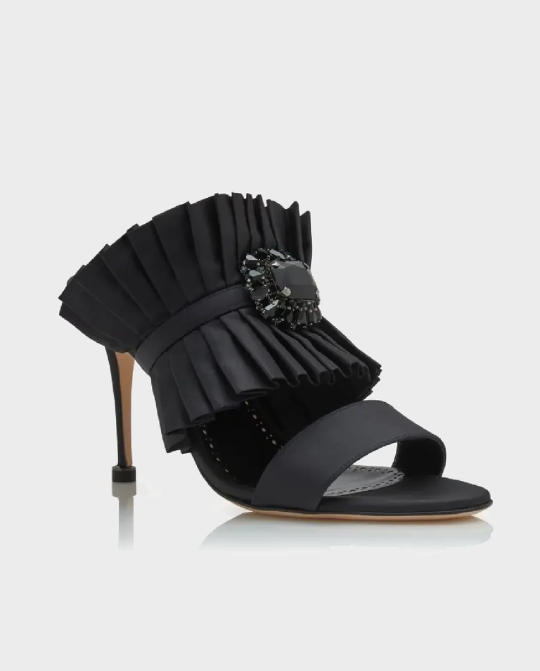 Czarne klapki na szpilce Danteuil 90