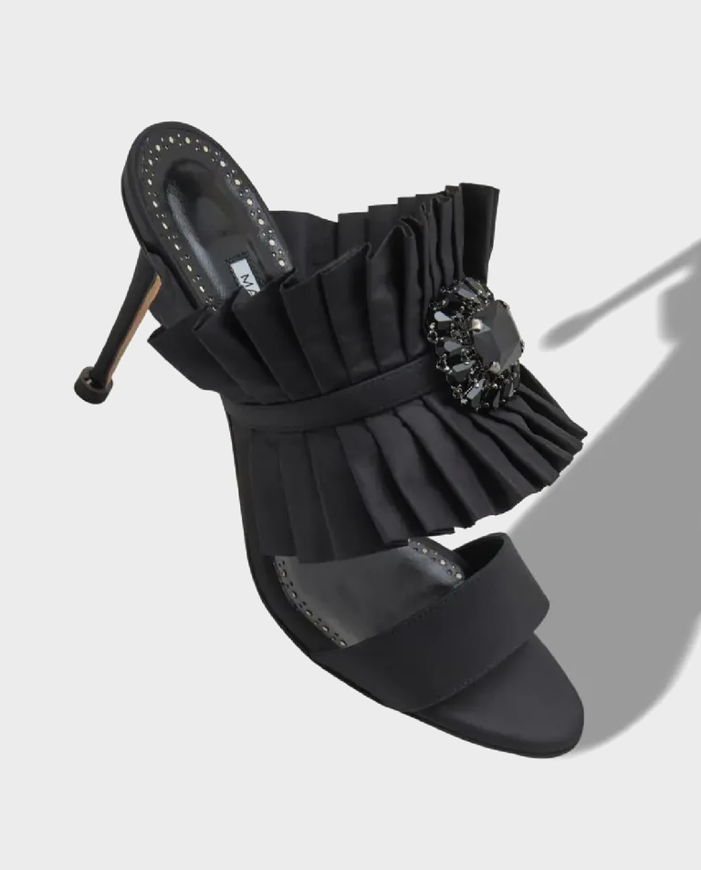 Czarne klapki na szpilce Danteuil 90 - Image #2