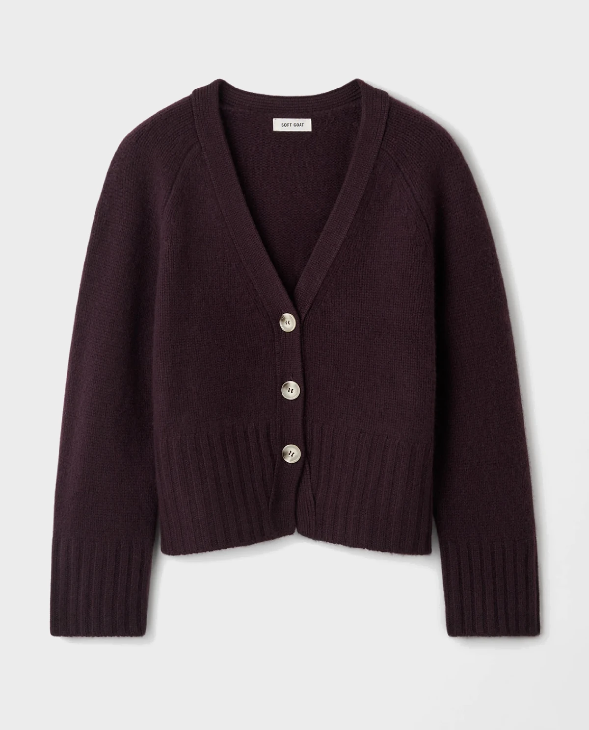 Burgundowy kaszmirowy kardigan - Image #1