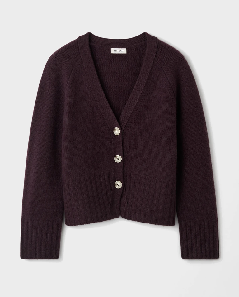 Burgundowy kaszmirowy kardigan