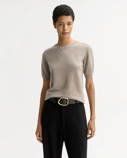 Beżowy sweter z krótkim rękawem - Image #0