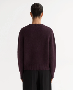 Burgundowy sweter z dekoltem w serek - Image #3