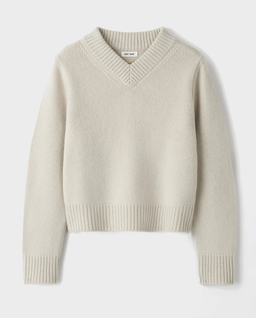 Kaszmirowy sweter z dekoltem w serek - Image #1