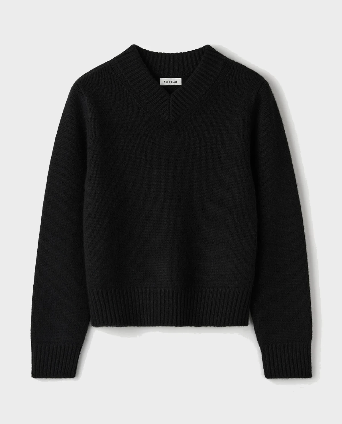 Czarny sweter z dekoltem w serek - Image #1