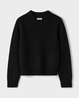 Czarny sweter z dekoltem w serek - Image #1