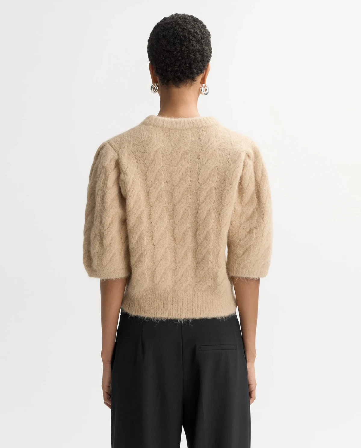 Dzianinowa beżowa bluzka - Image #3