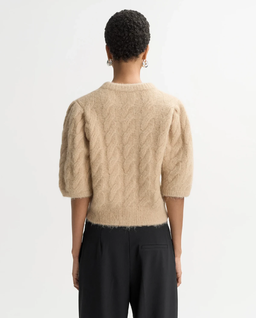 Dzianinowa beżowa bluzka - Image #3