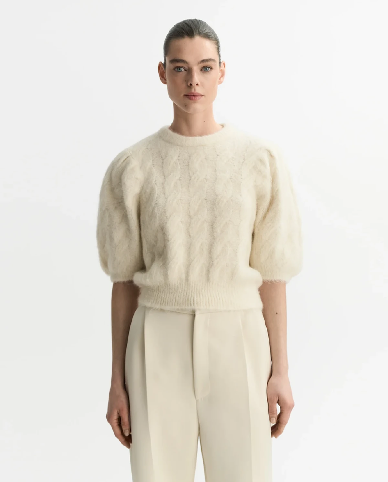 Dzianinowa kremowa bluzka