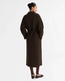 Ciemnobrązowy płaszcz ze ściągaczem - Image #2