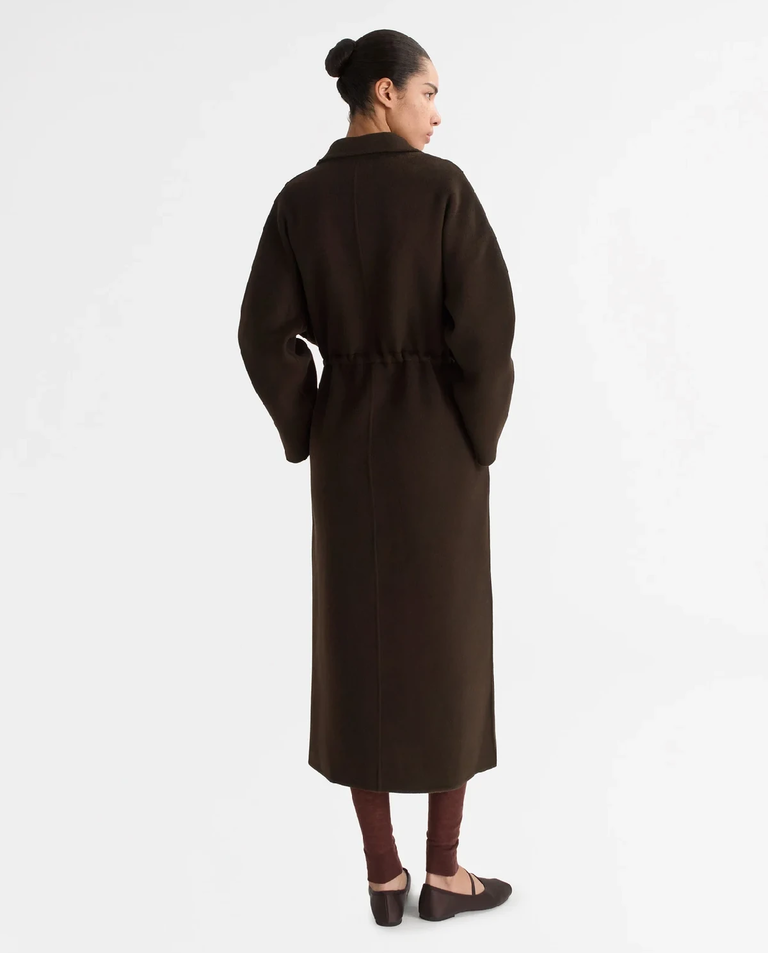 Ciemnobrązowy płaszcz ze ściągaczem - Image #2