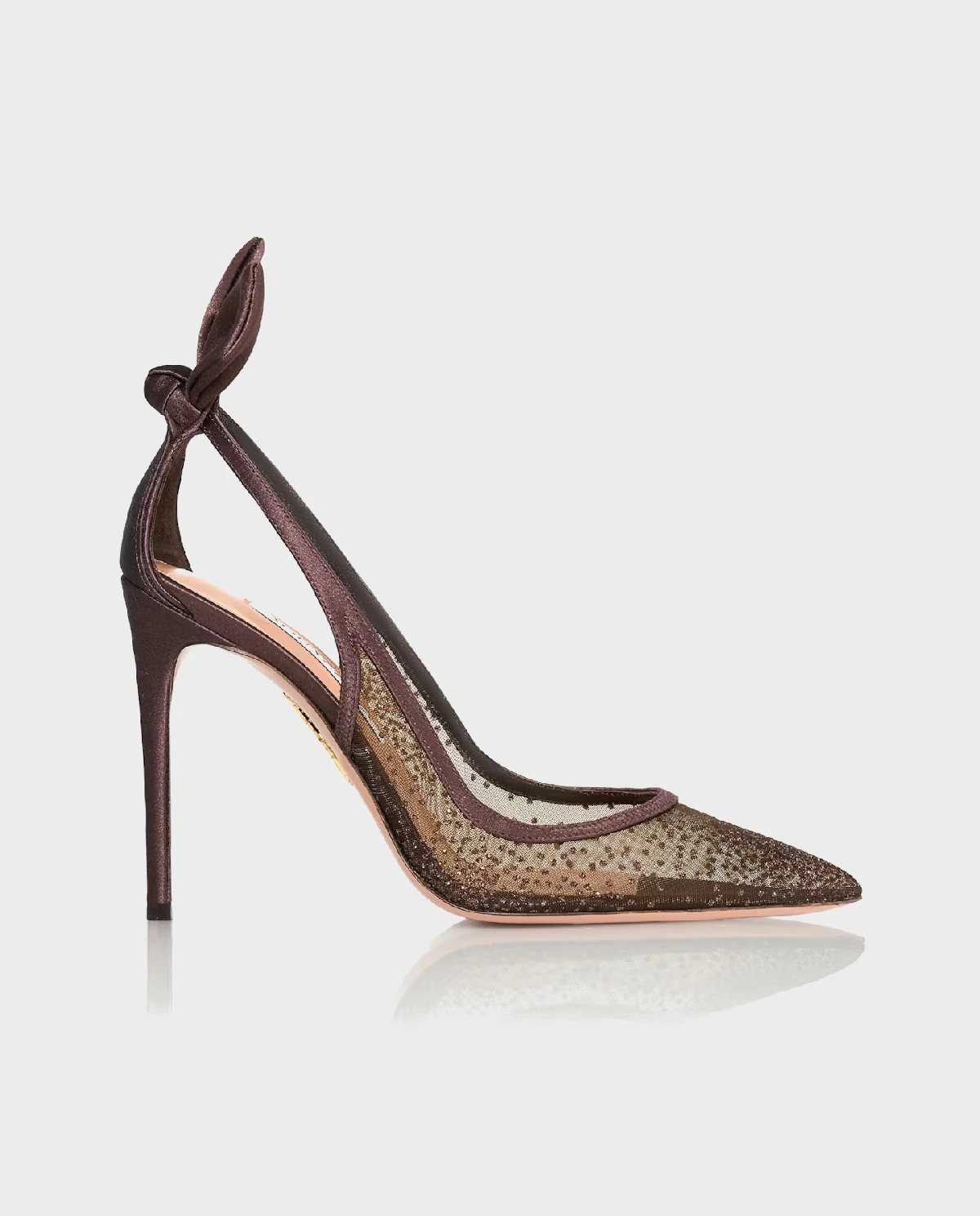 Brązowe szpilki Bow Tie 105 - Image #0