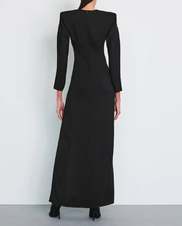 Czarna sukienka z rozcięciem maxi - Image #2