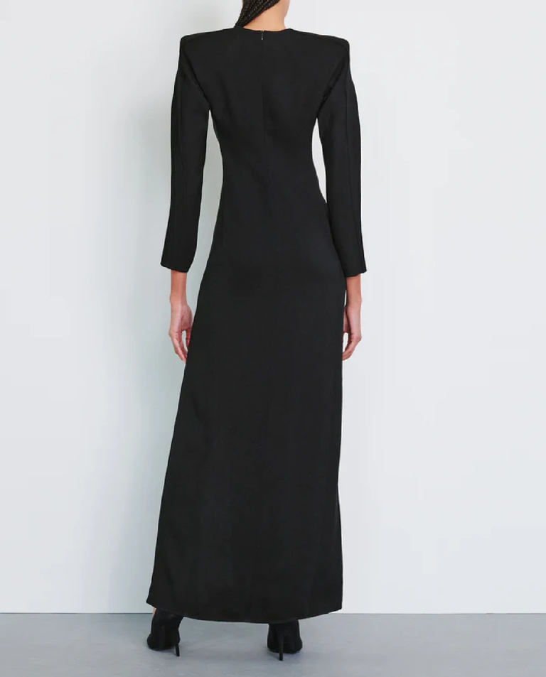 Czarna sukienka z rozcięciem maxi - Image #2