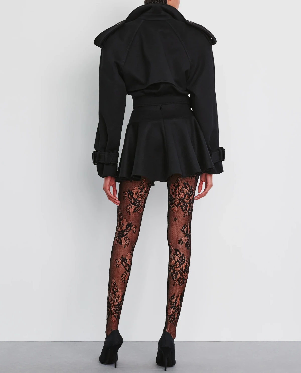 Czarna krótka kurtka wełniana - Image #3