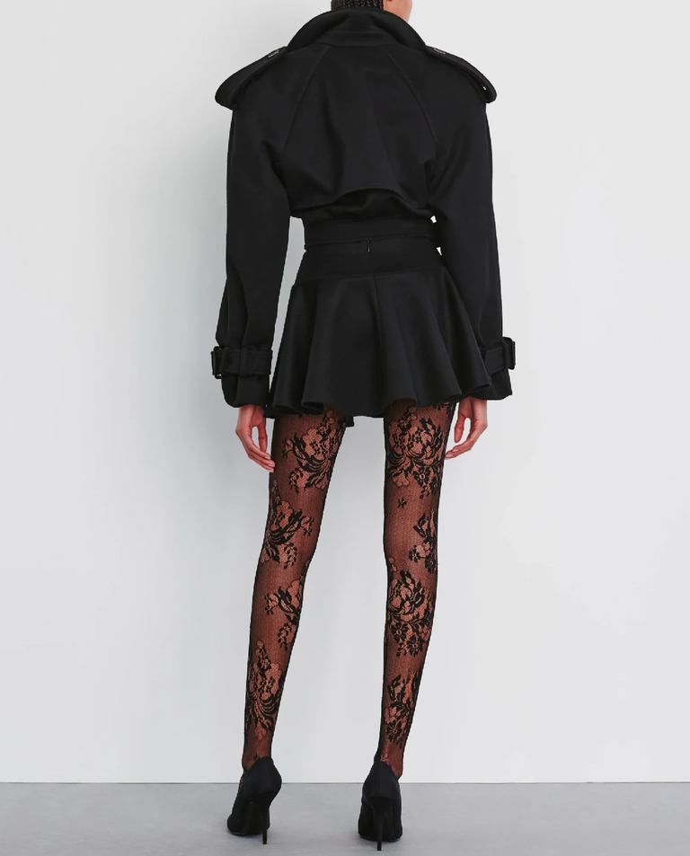 Czarna krótka kurtka wełniana - Image #3