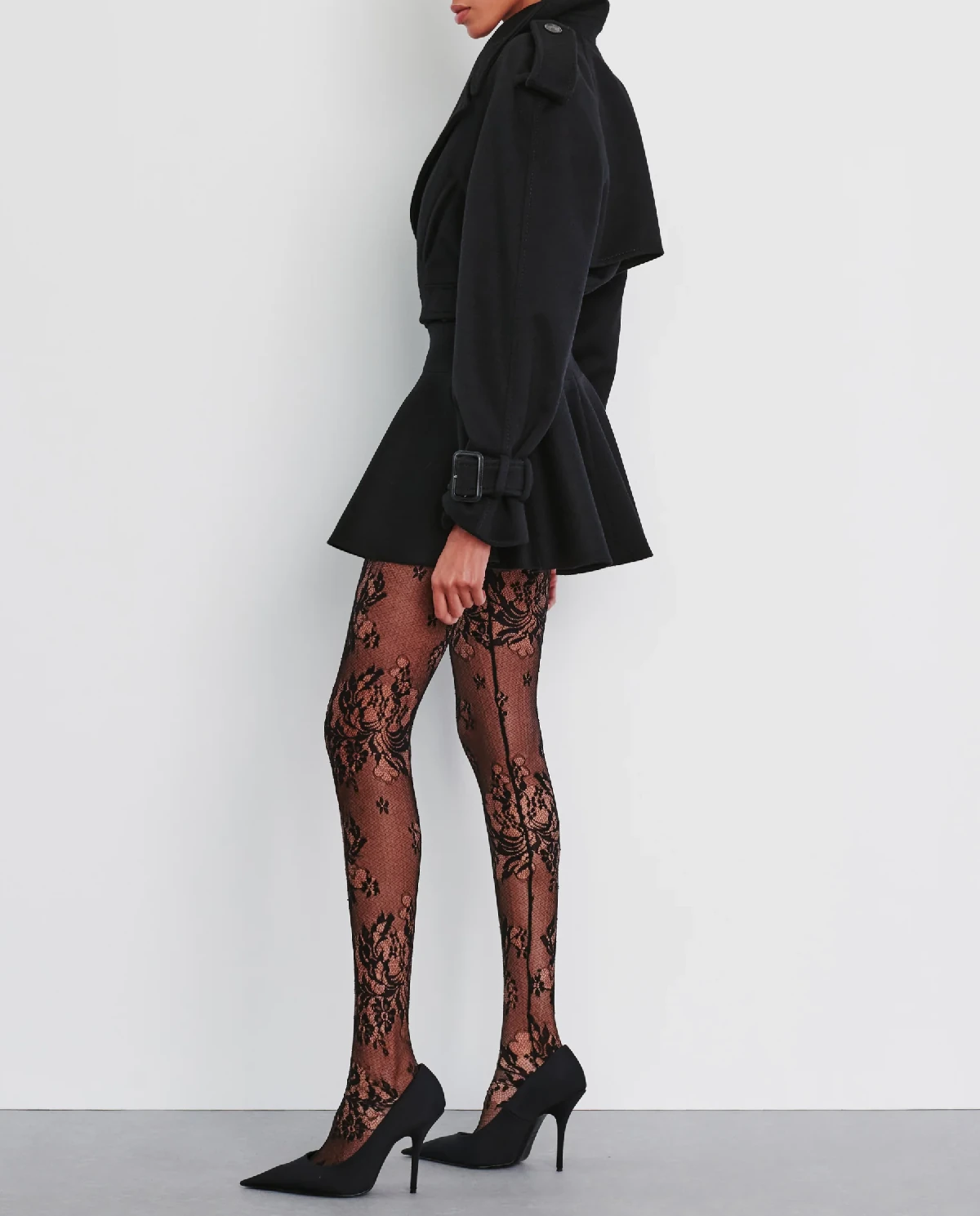 Czarna wełniana spódnica mini - Image #2