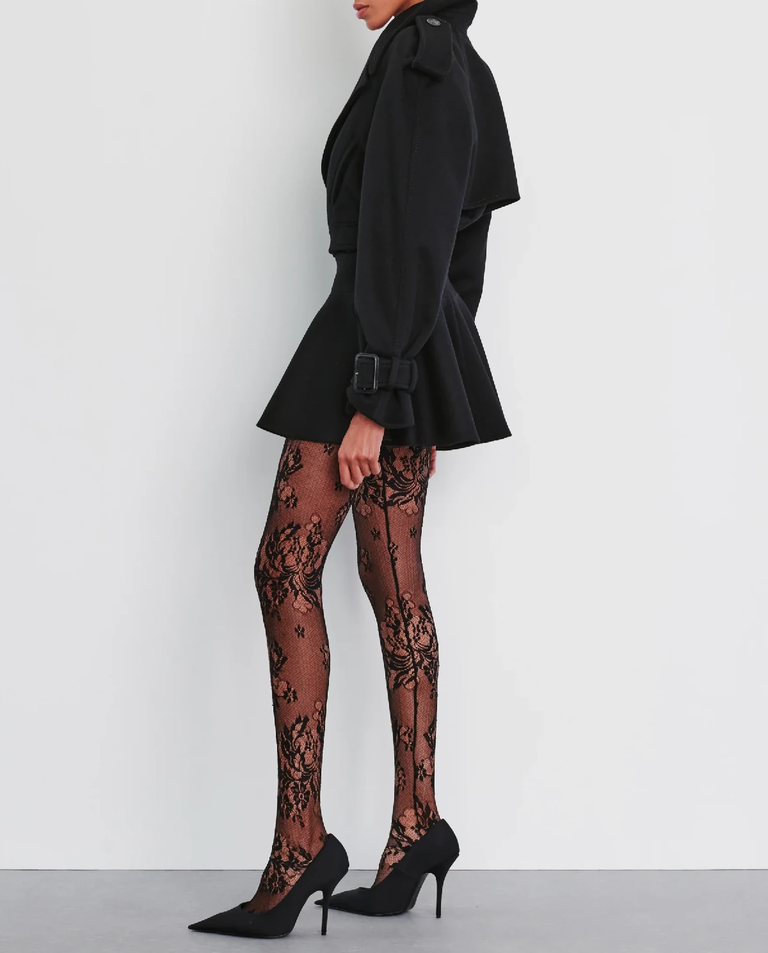 Czarna wełniana spódnica mini - Image #2