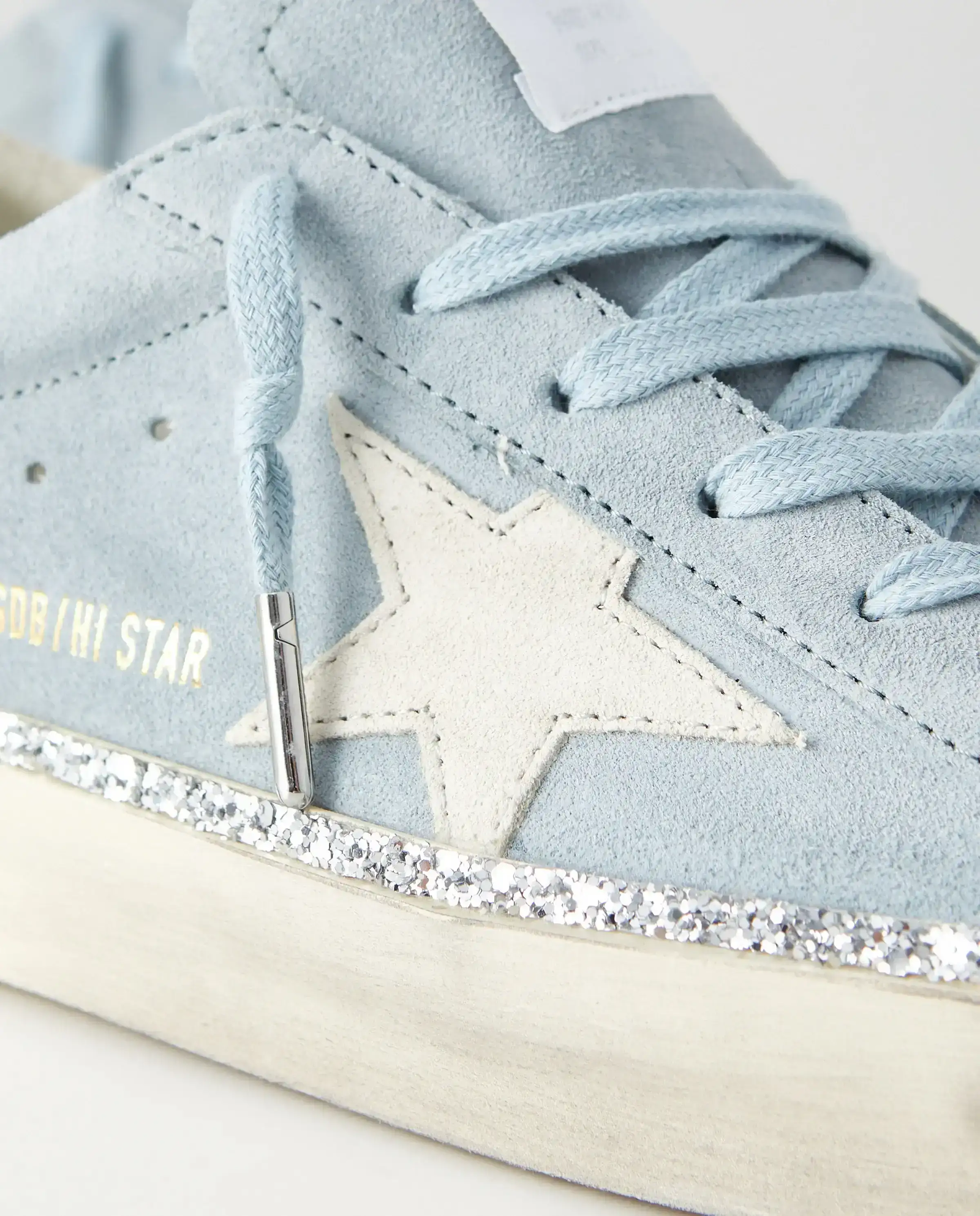 Błękitne zamszowe sneakresy Hi Star - Image #3