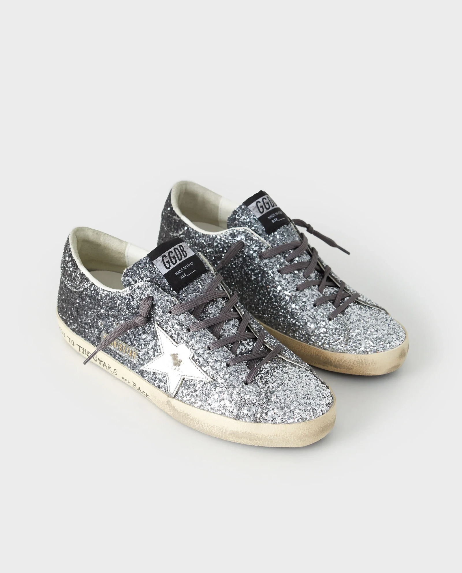 Skórzane sneakersy z brokatem Super Star - Image #1