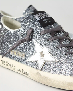 Skórzane sneakersy z brokatem Super Star - Image #3