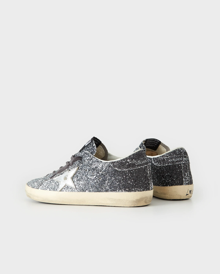 Skórzane sneakersy z brokatem Super Star - Image #2